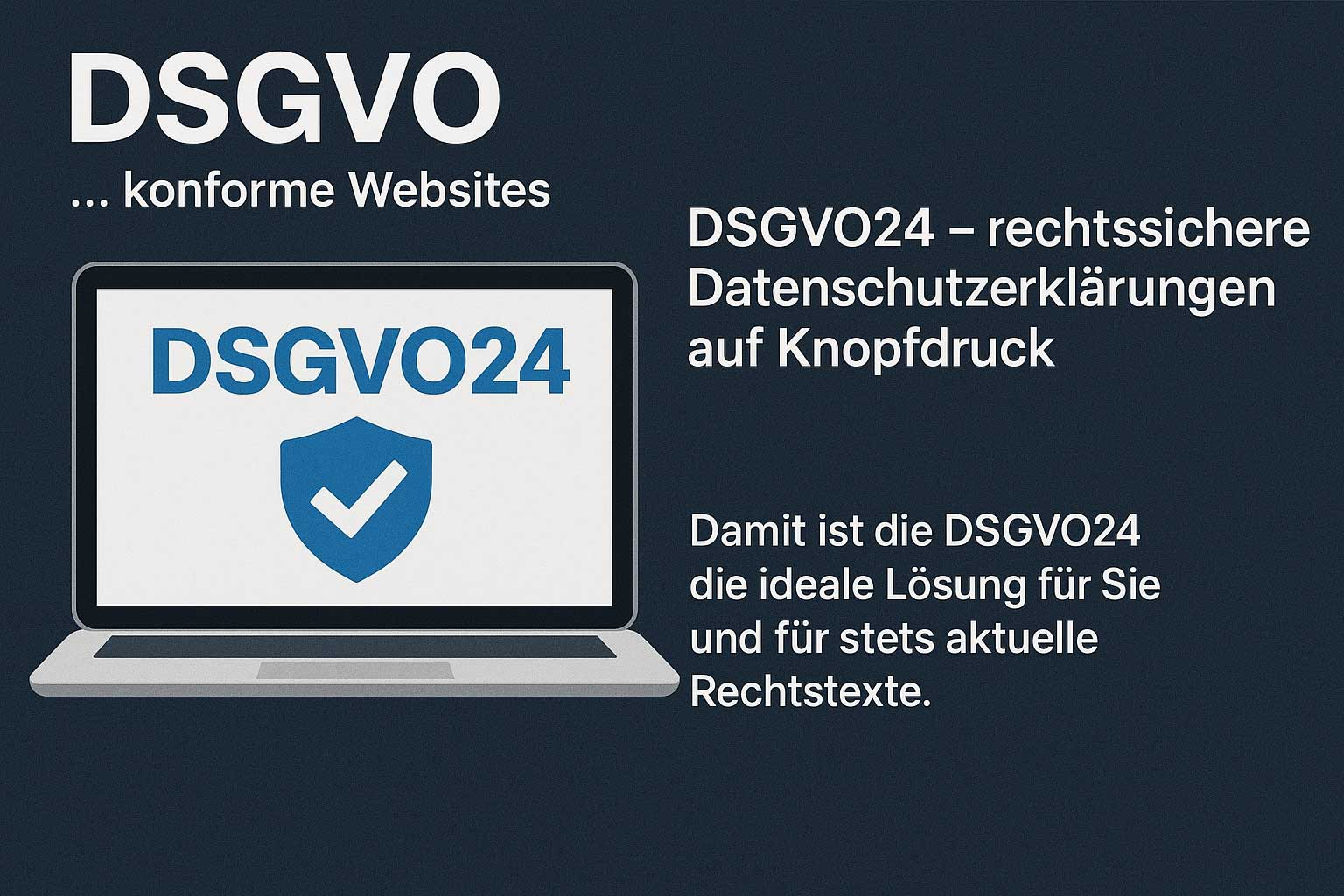 DSGVO - ein Laptop mit einen Häkchen in Bezug auf DSGVO erledigt.