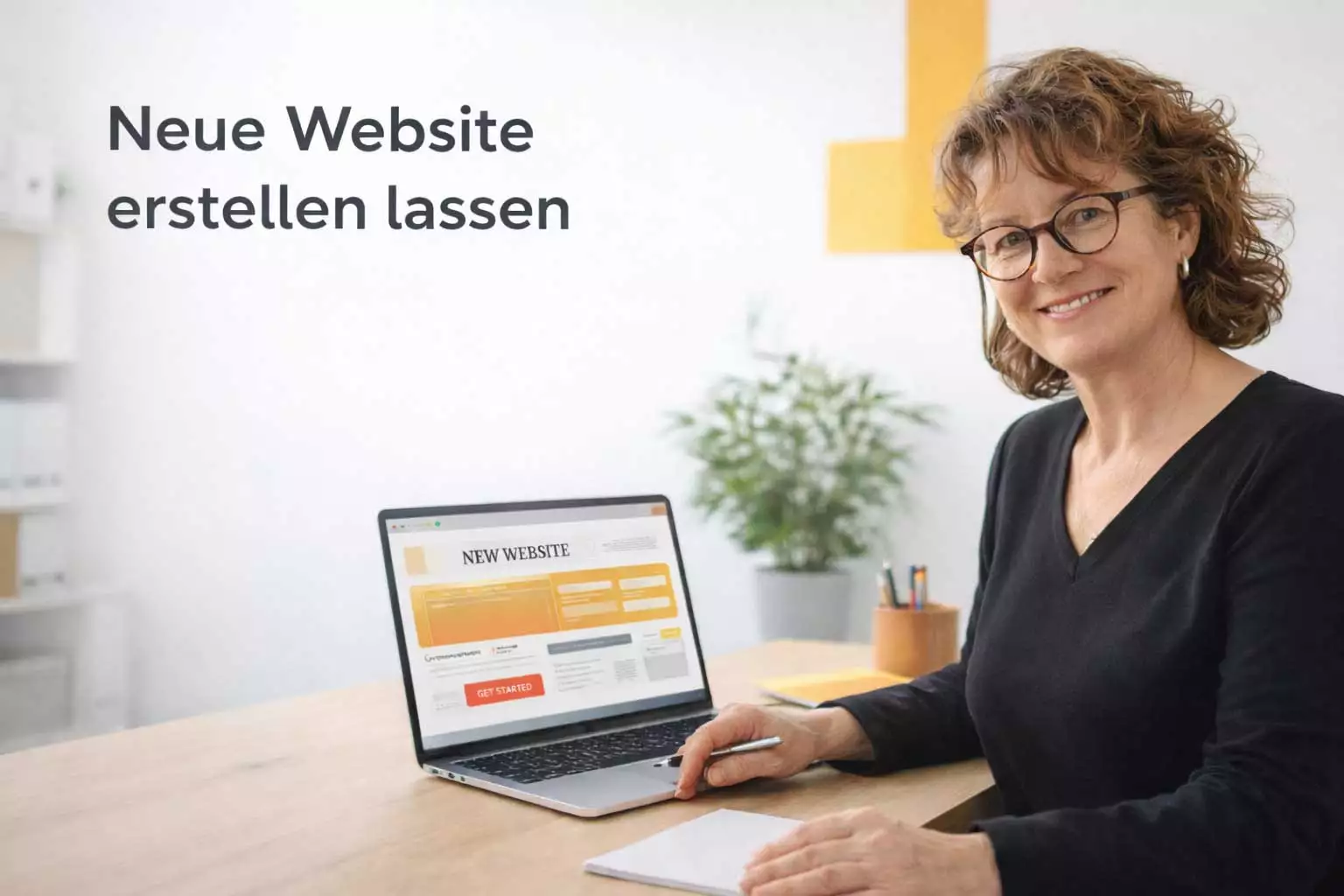 Neue Website erstellen lassen – professionelle Webdesignerin bei der Arbeit