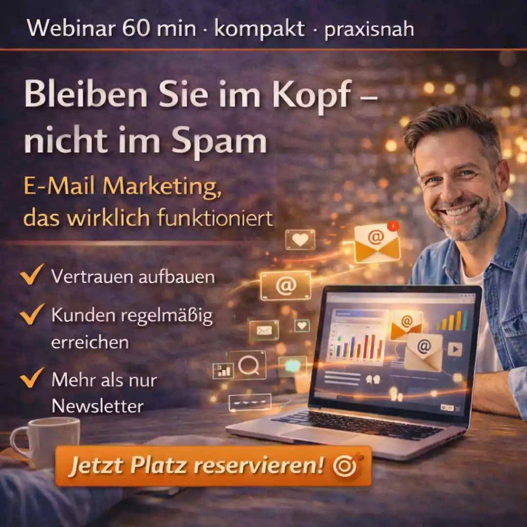 Person arbeitet am Laptop und nutzt E-Mail-Marketing zur Kundenbindung und Reichweitensteigerung