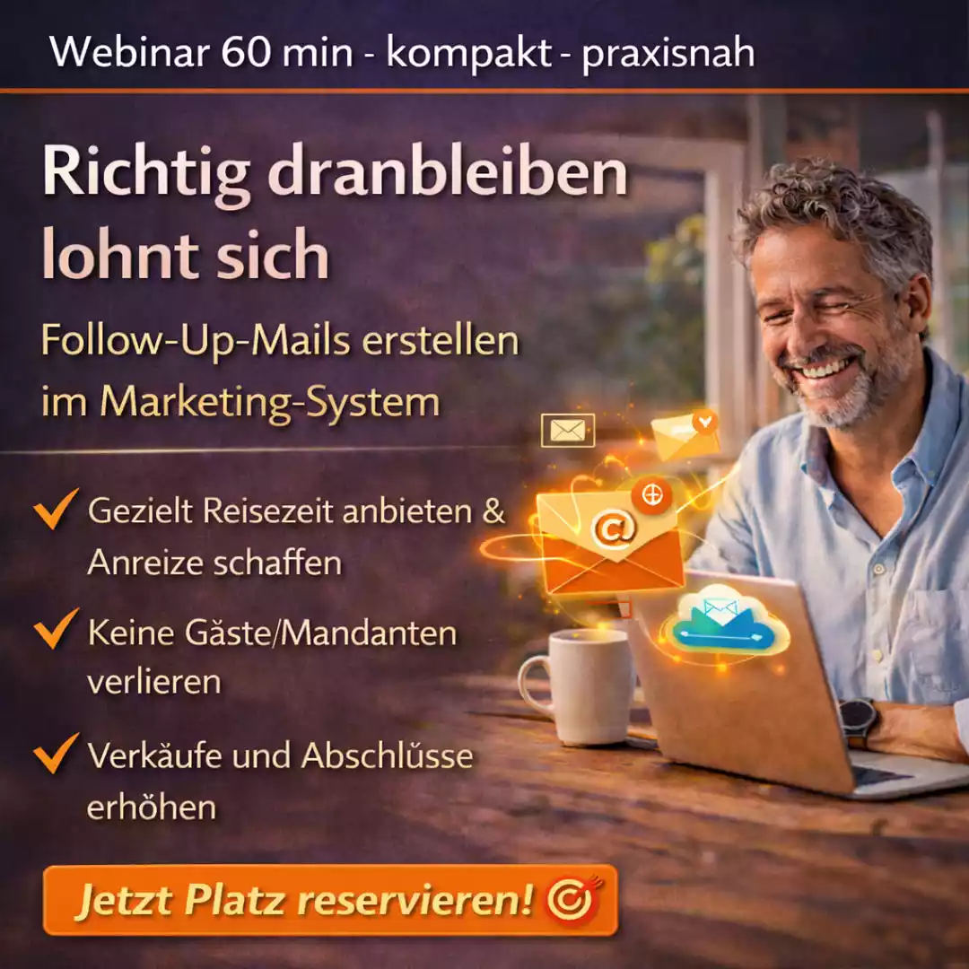 Coach arbeitet am Laptop und nutzt Follow-up-Marketing zur Steigerung von Abschlüssen