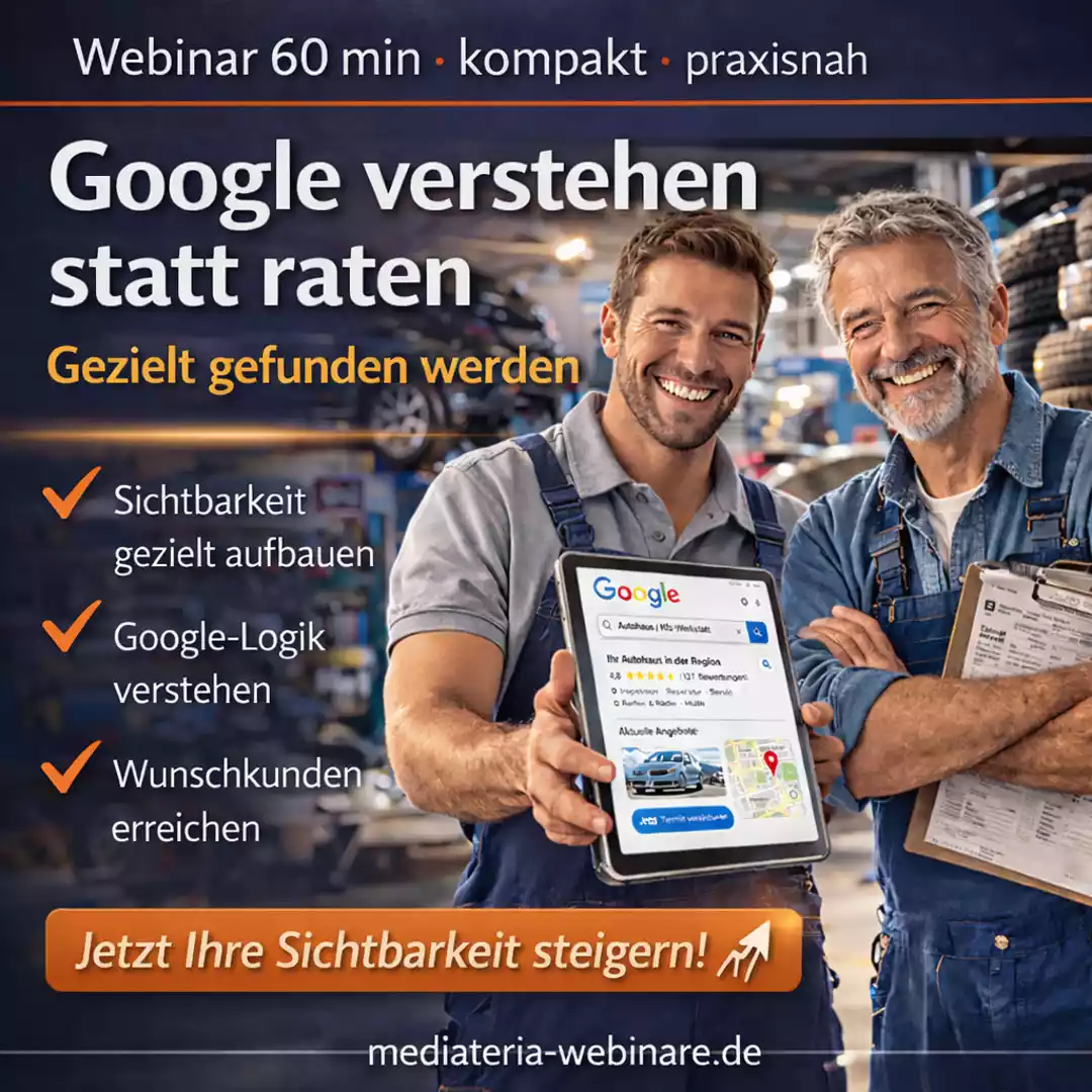 KFZ-Mechaniker arbeiten in Werkstatt und nutzen SEO zur Kundengewinnung