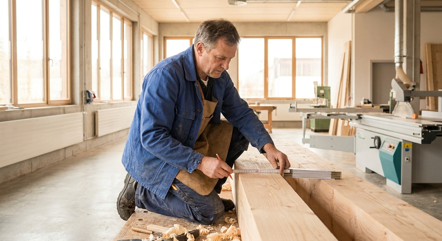 Handwerker bei der Arbeit in der Werkstatt